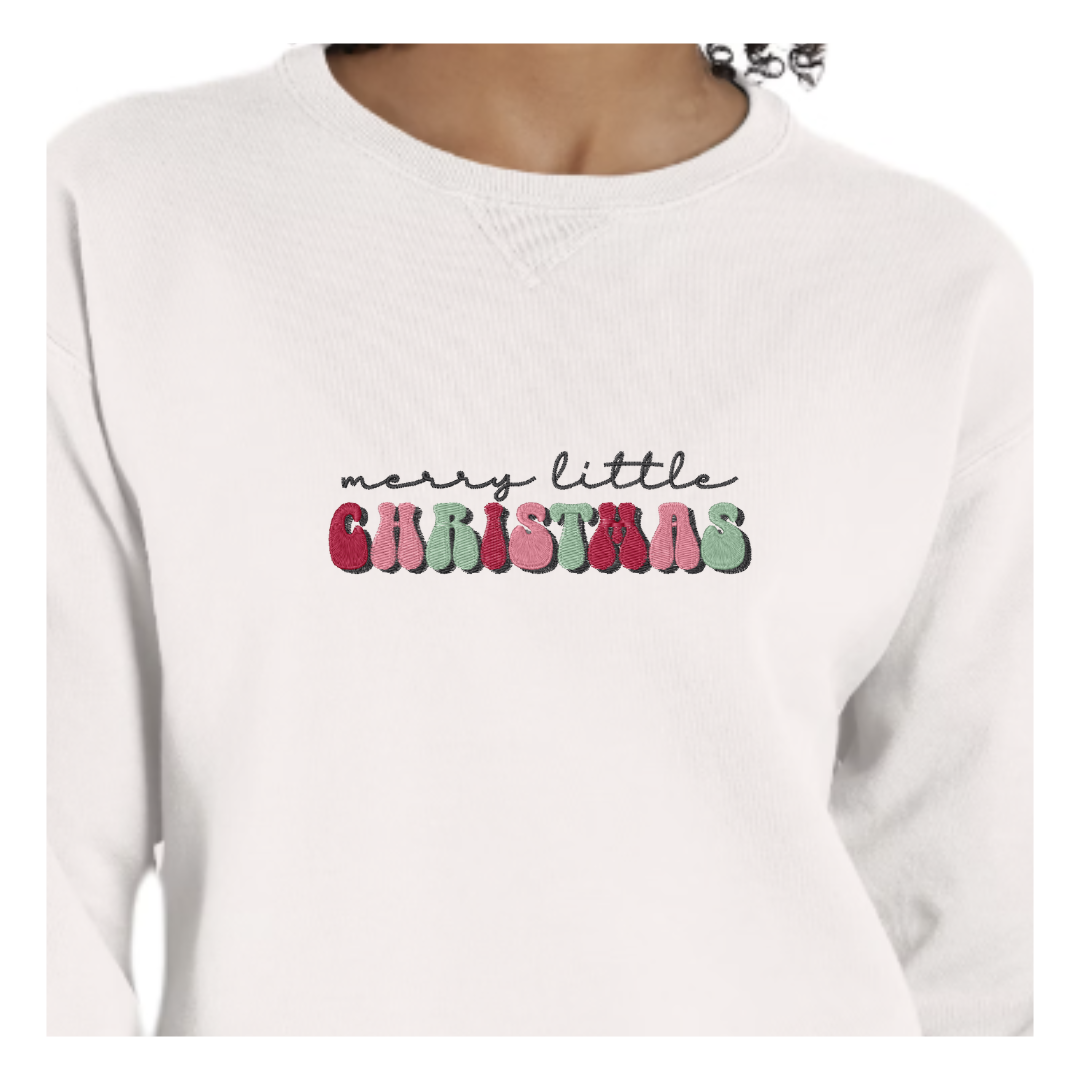 Merry Little Christmas Adult Crew | Comfort Wash