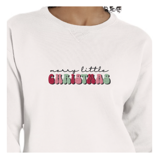 Merry Little Christmas Adult Crew | Comfort Wash