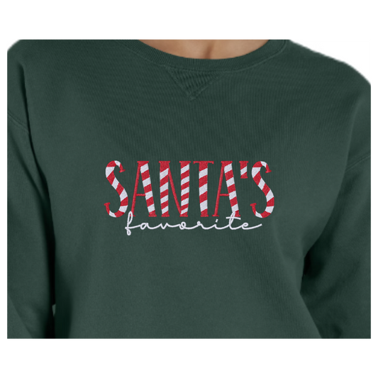 Santa's Favorite Adult Crew | Comfort Wash