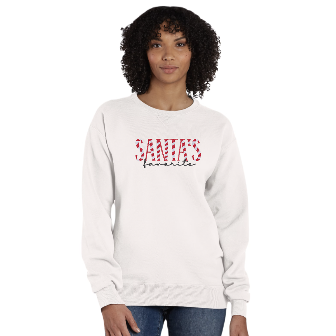 Santa's Favorite Adult Crew | Comfort Wash