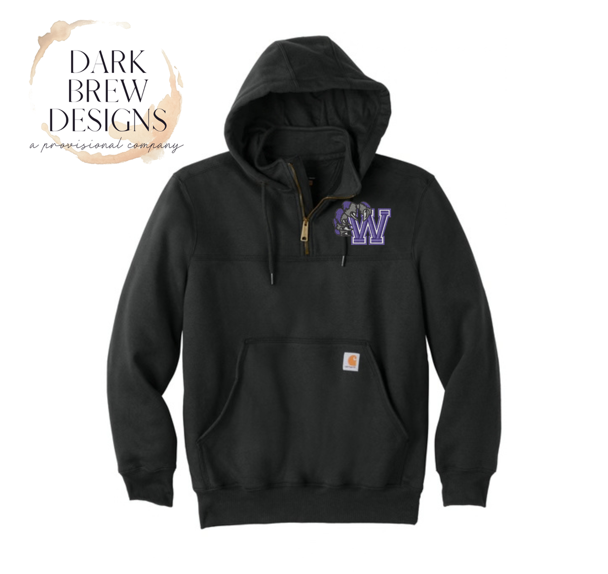 Wildcats Claw | Carhartt Rain Defender Hooded Zip Mock Neck