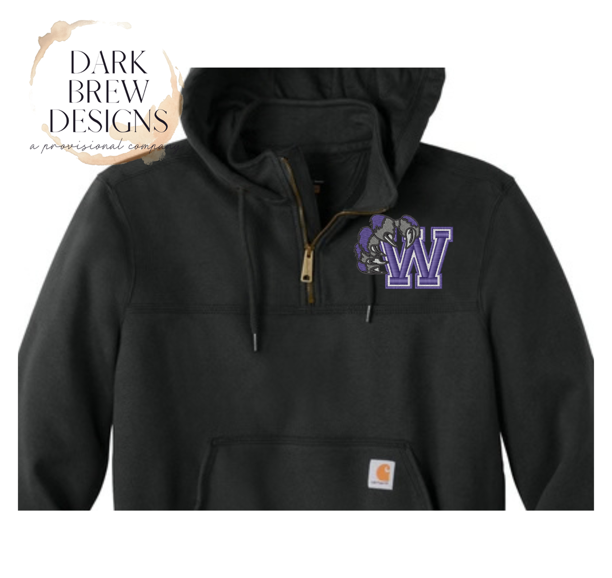 Wildcats Claw | Carhartt Rain Defender Hooded Zip Mock Neck